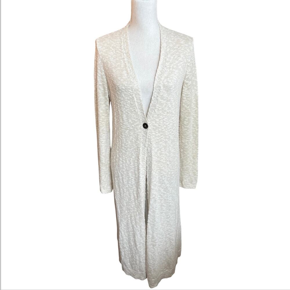 Pure Jill cream duster cardigan sweater neutral minimalist scandi girl small